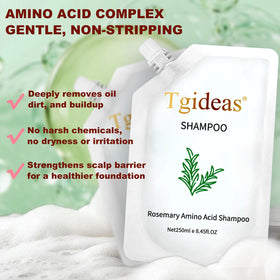 Tgideas shampoo foam texture on hand, demonstrating gentle lather and clean rinse