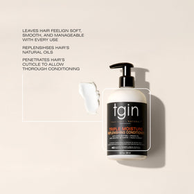 tgin conditioner applied to wet hair in shower for easier detangling benefit