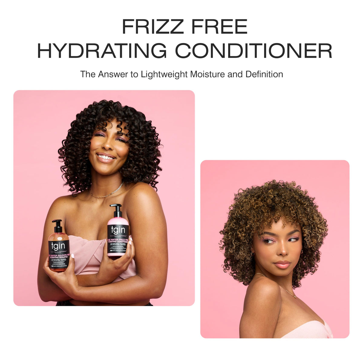 Thank God It's Natural before and after curls showing reduced frizz and improved definition