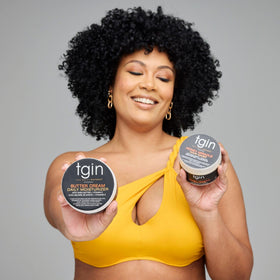 tgin duo applied to damp hair demonstrating easy application and slip