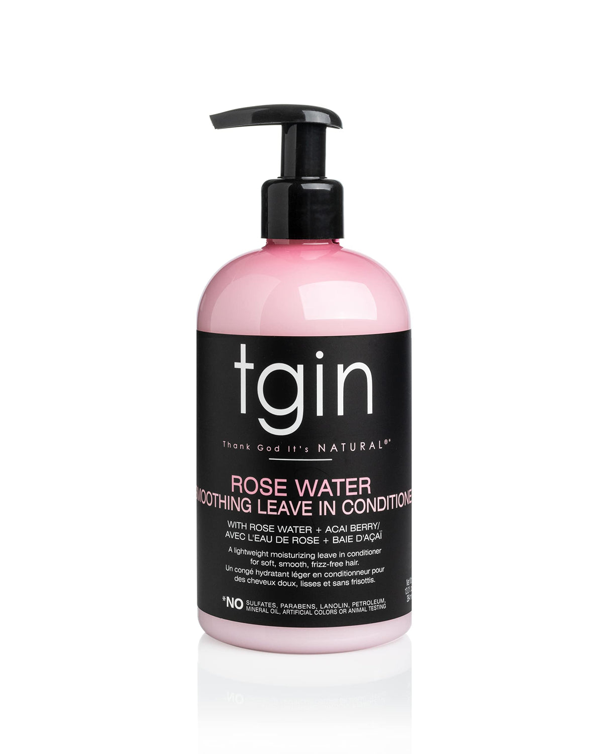 tgin front bottle showing rose water benefits and clean design