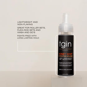 tgin Honey Whip dispensing mousse from pump demonstrating easy application