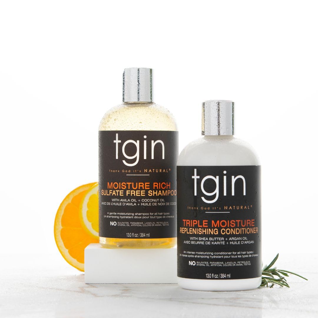 tgin product in use on curly hair showing easier detangling