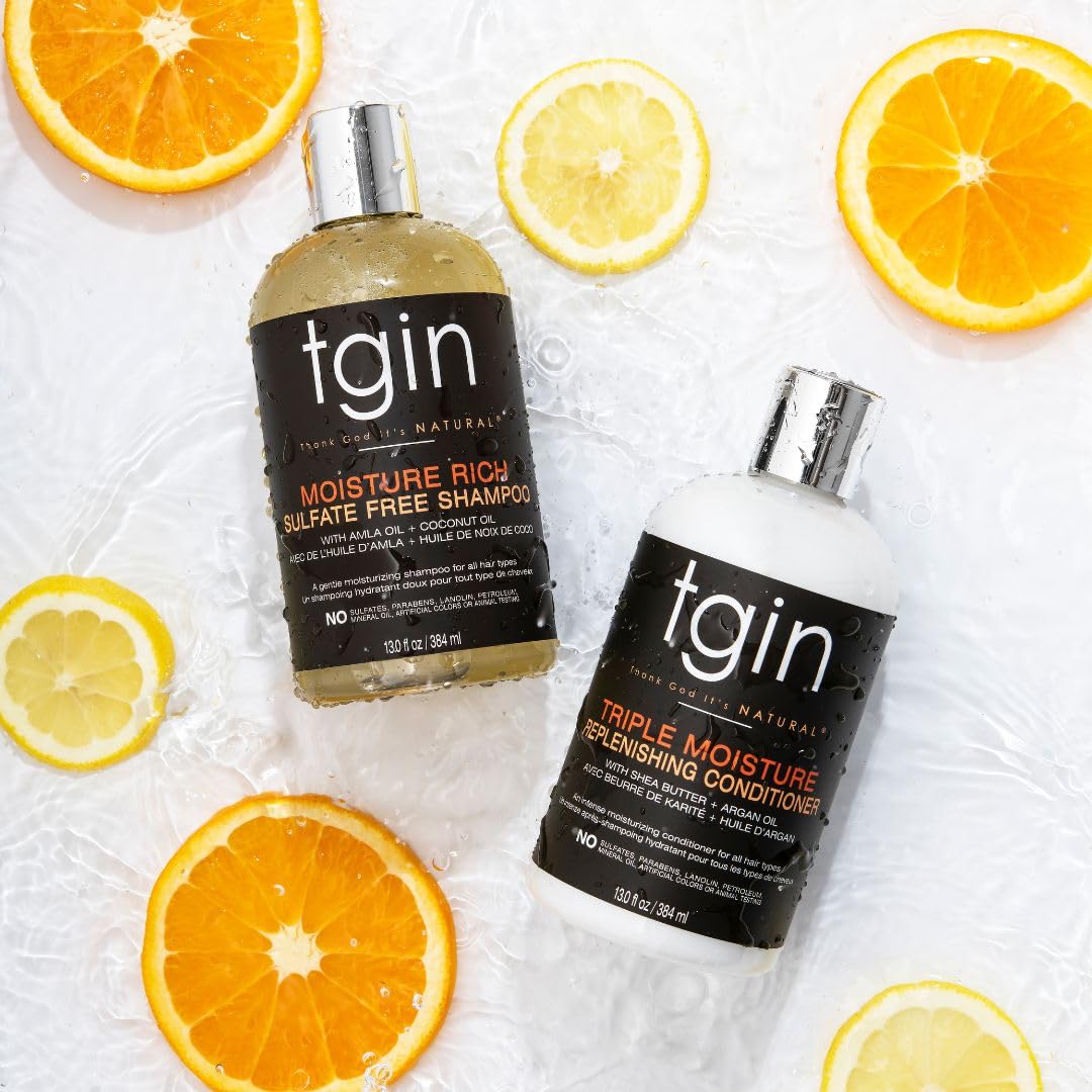 tgin ingredients collage with coconut shea argan and jojoba for moisture