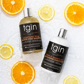 tgin ingredients collage with coconut shea argan and jojoba for moisture