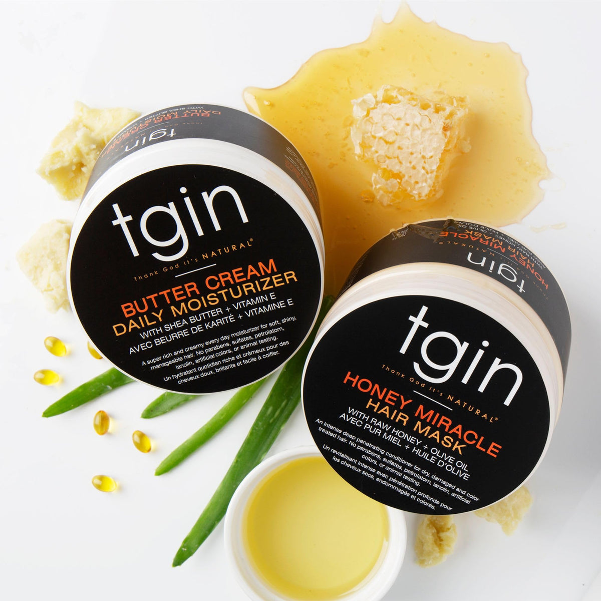 tgin product label close-up showing key ingredients and usage guidance