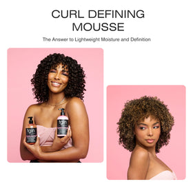 tgin being applied to curly hair scrunching for defined, frizz-controlled curls