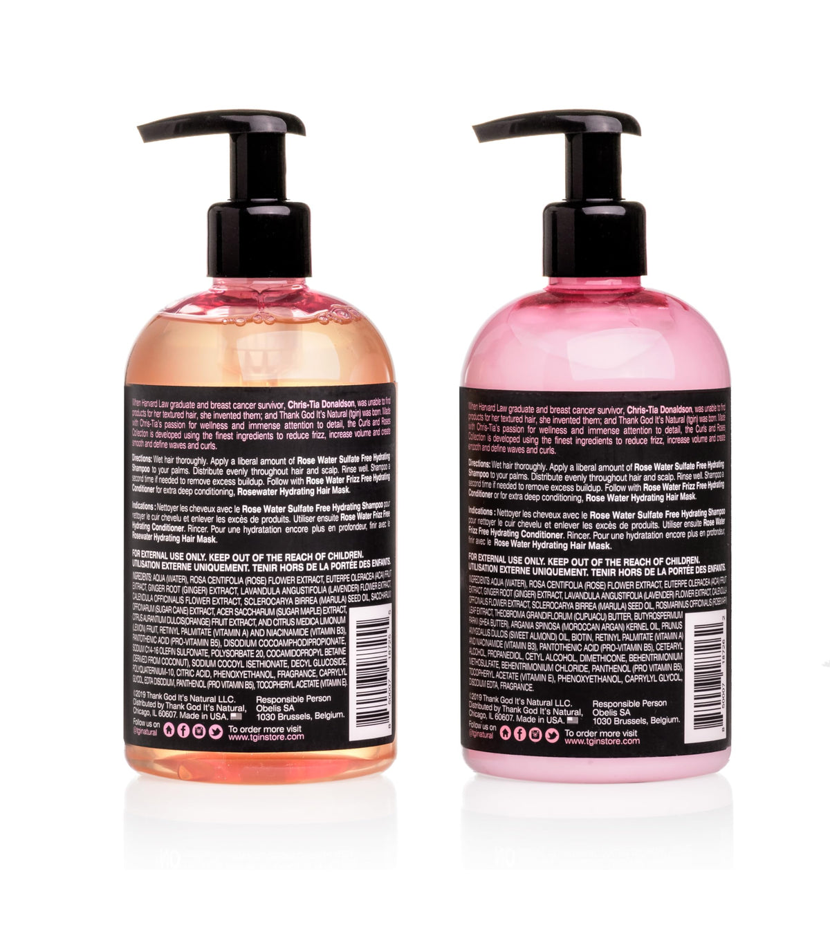 tgin close-up of shampoo pump demonstrating easy dispensing and gentle formula control