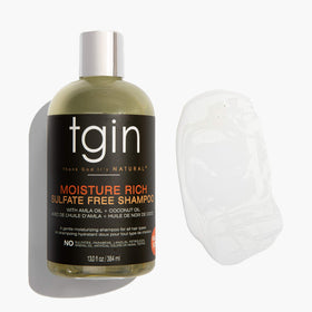 tgin shampoo in bathroom scene suggesting easy, daily care benefit