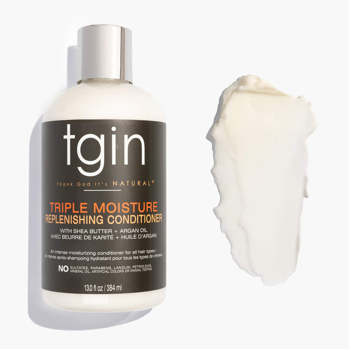tgin shampoo bottle label close-up showing sulfate-free benefit