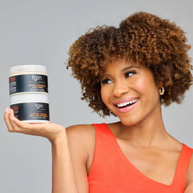 tgin styling result twist-out showing defined, frizz-reduced curls
