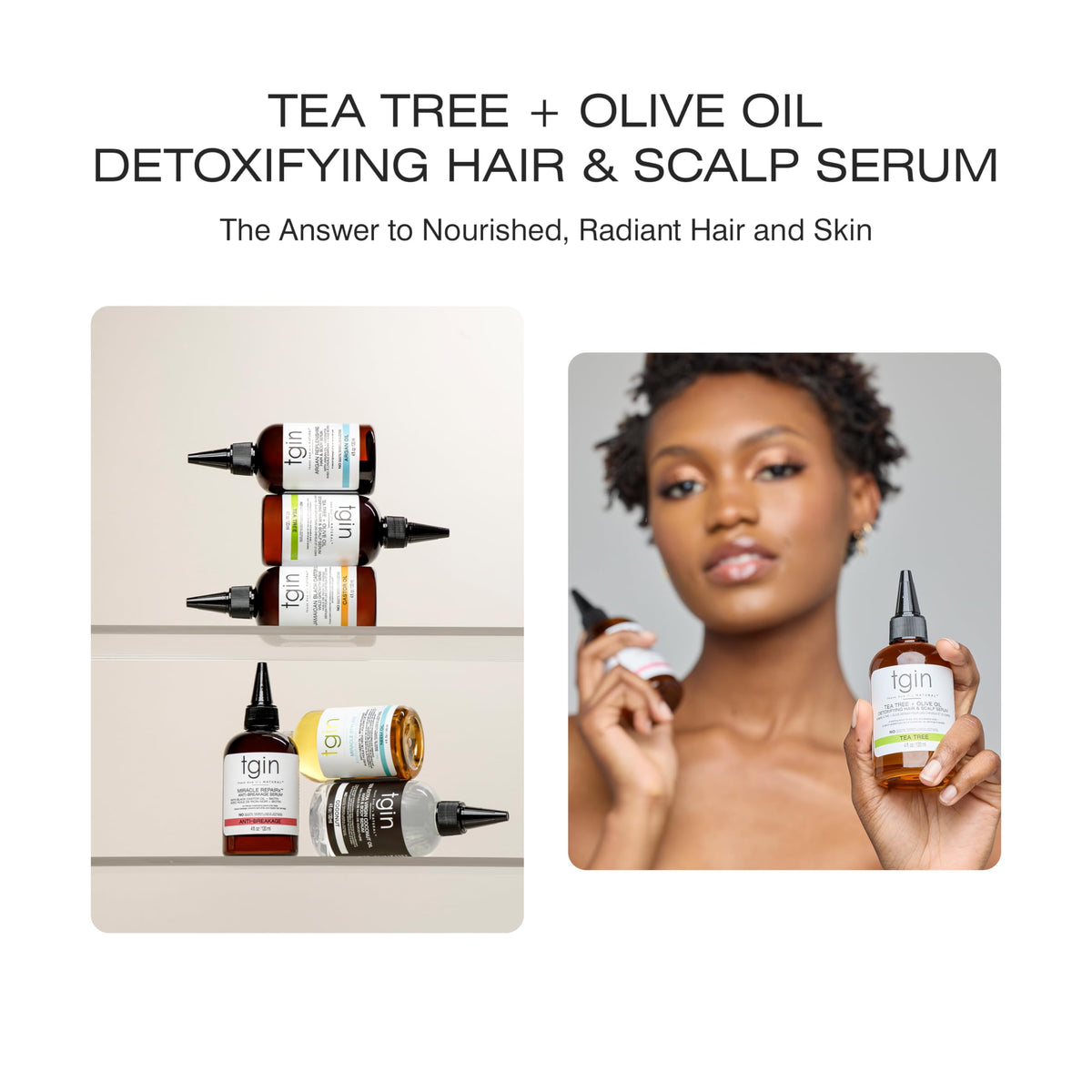 tgin applying serum to scalp illustrating targeted itch relief