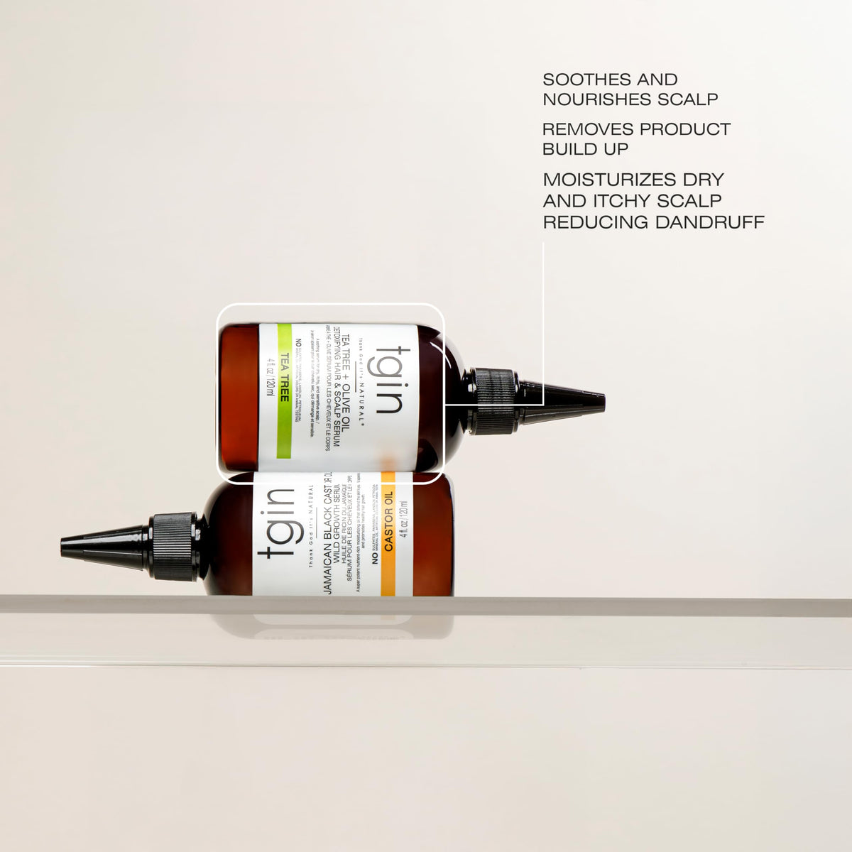 tgin serum texture on hand highlighting lightweight, non-greasy feel