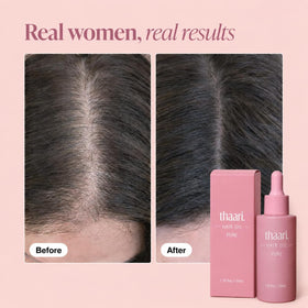 thaari application during scalp massage, brand soothing scalp and supporting vitality