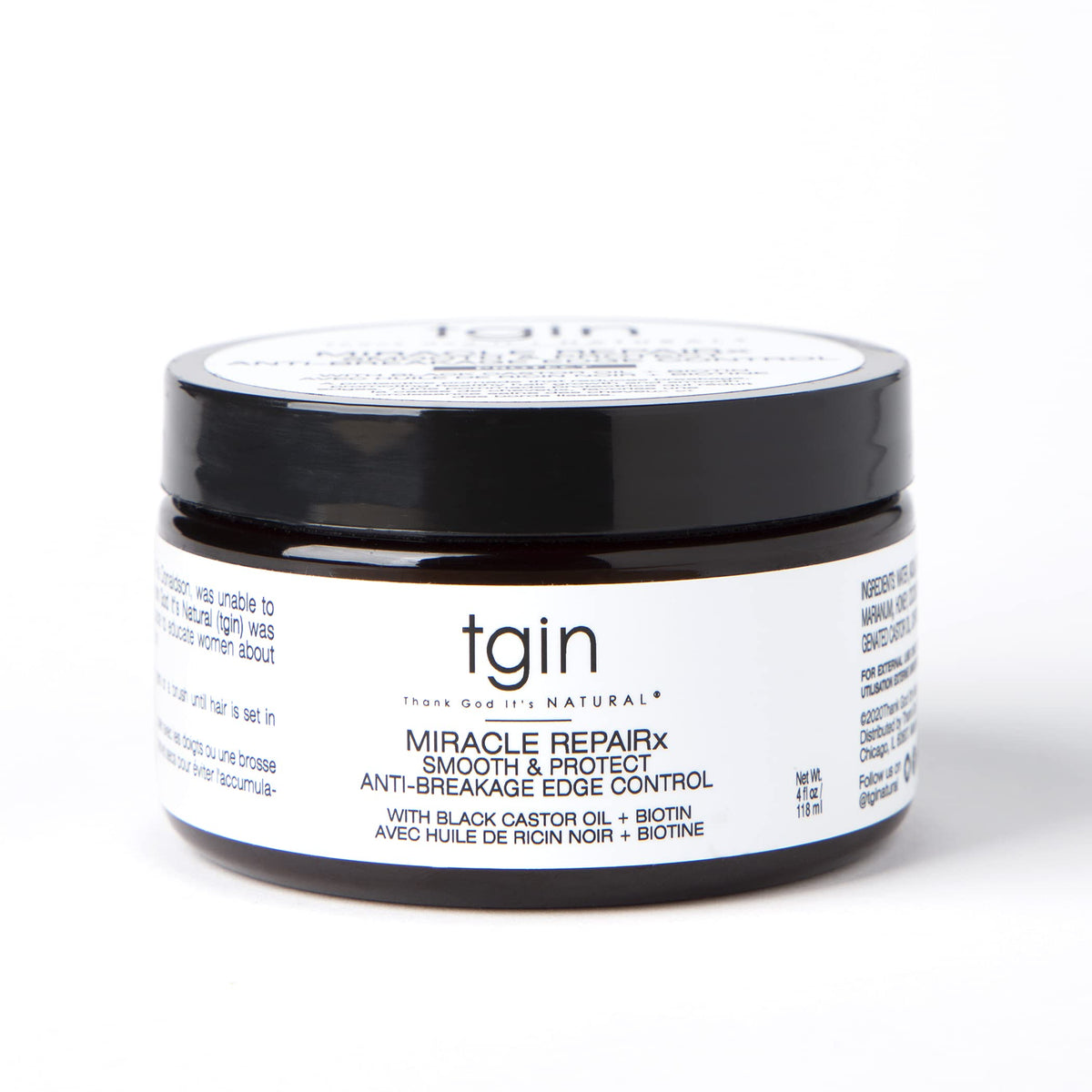Thank God It's Natural texture close-up highlighting smooth, non-greasy formula for sleek edges