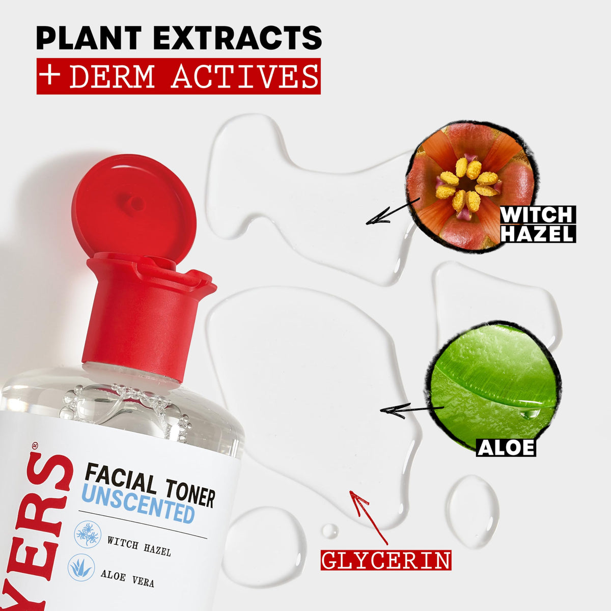 THAYERS application with cotton pad prepping skin for products