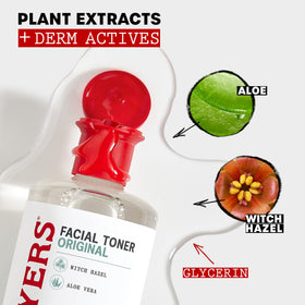 THAYERS applying with cotton pad to remove impurities and prep skin