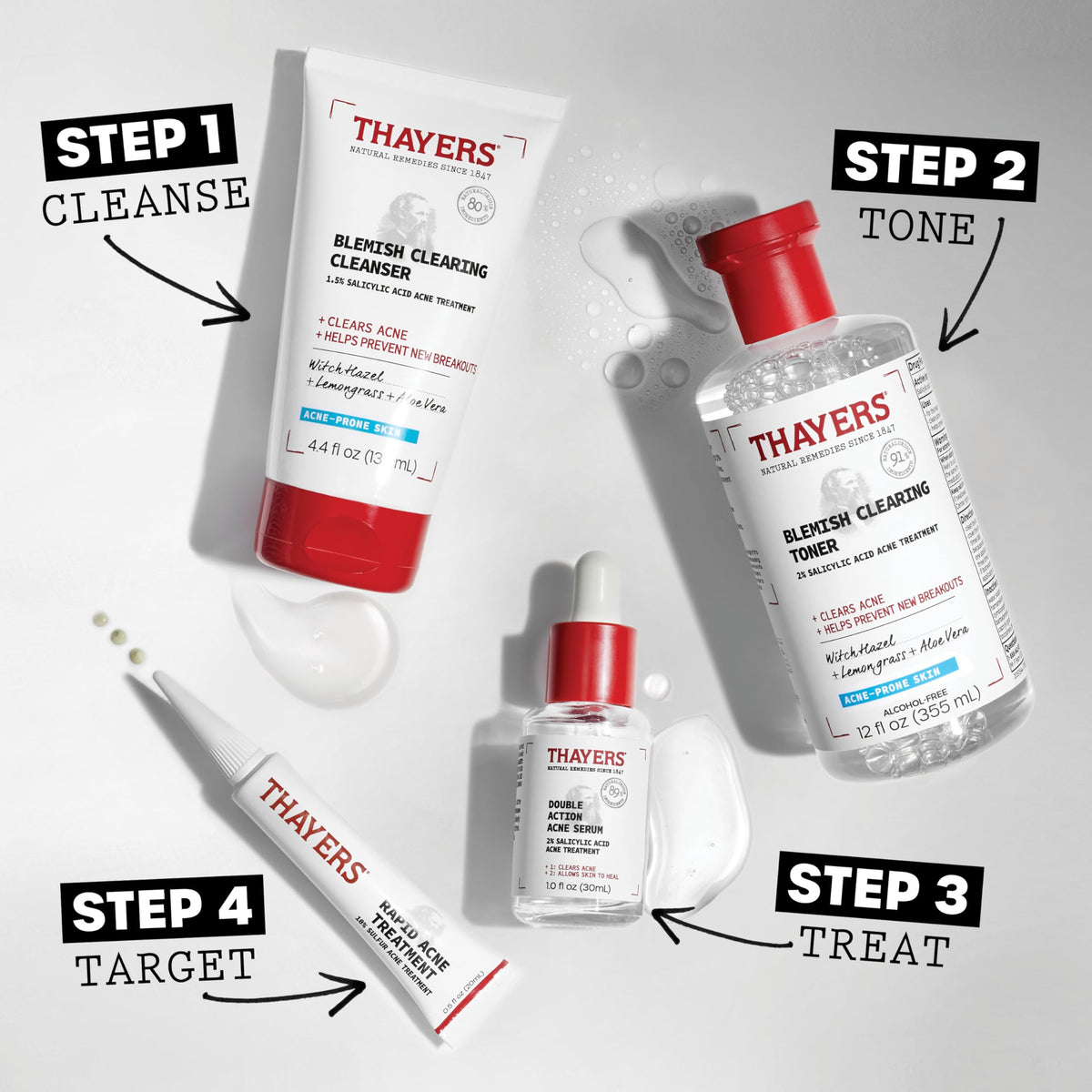THAYERS illustrative before-and-after pores showing reduced blackheads benefit