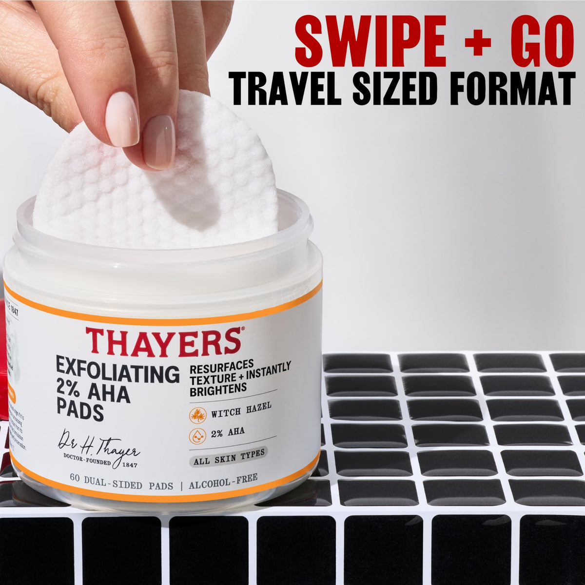 Thayers before and after routine demonstrating visible texture improvement benefit