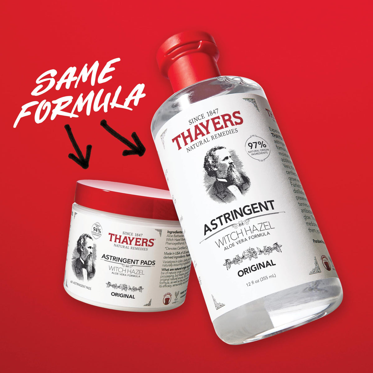 THAYERS bottle on bathroom shelf illustrating daily routine convenience