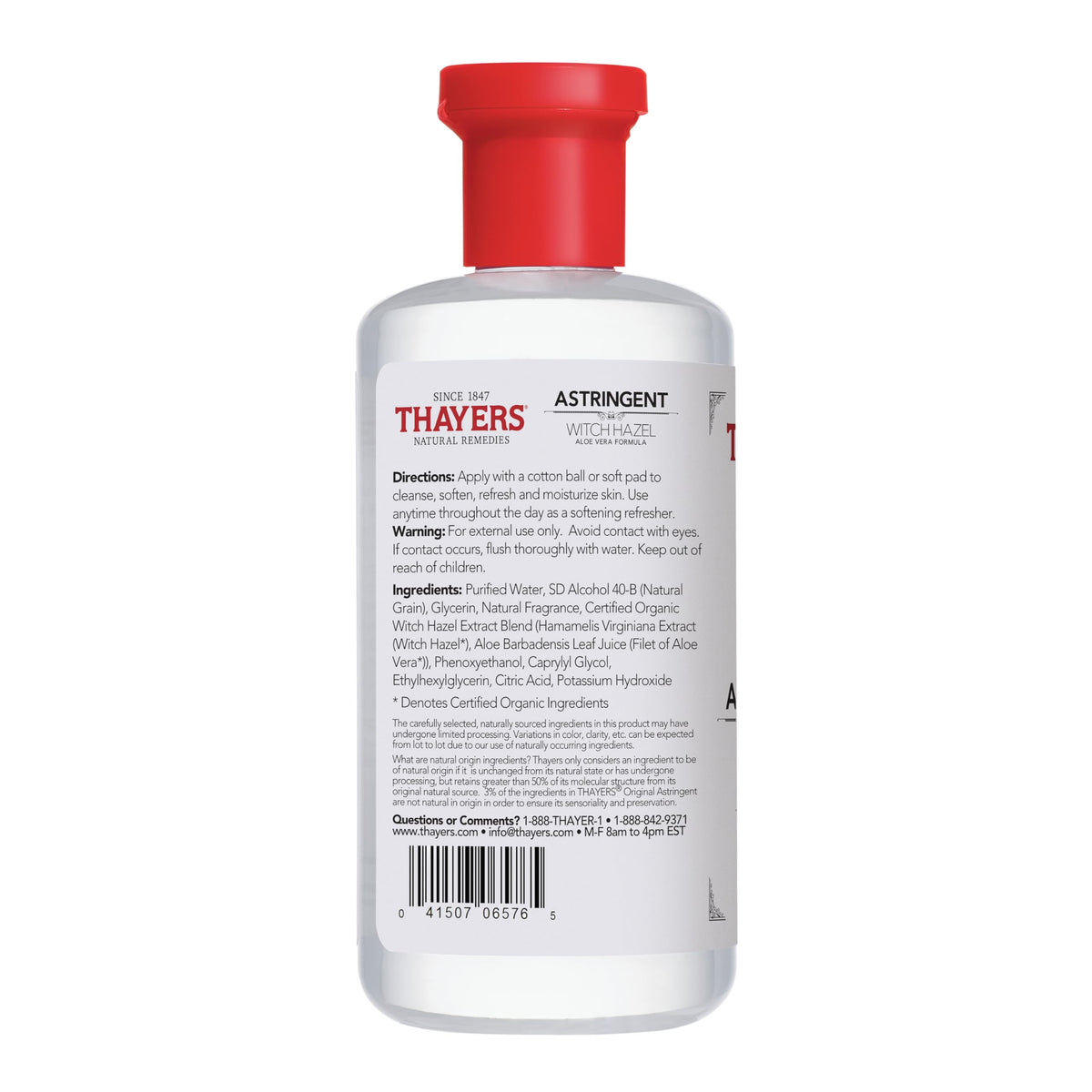 THAYERS bottle with other skincare products showing complementary layering