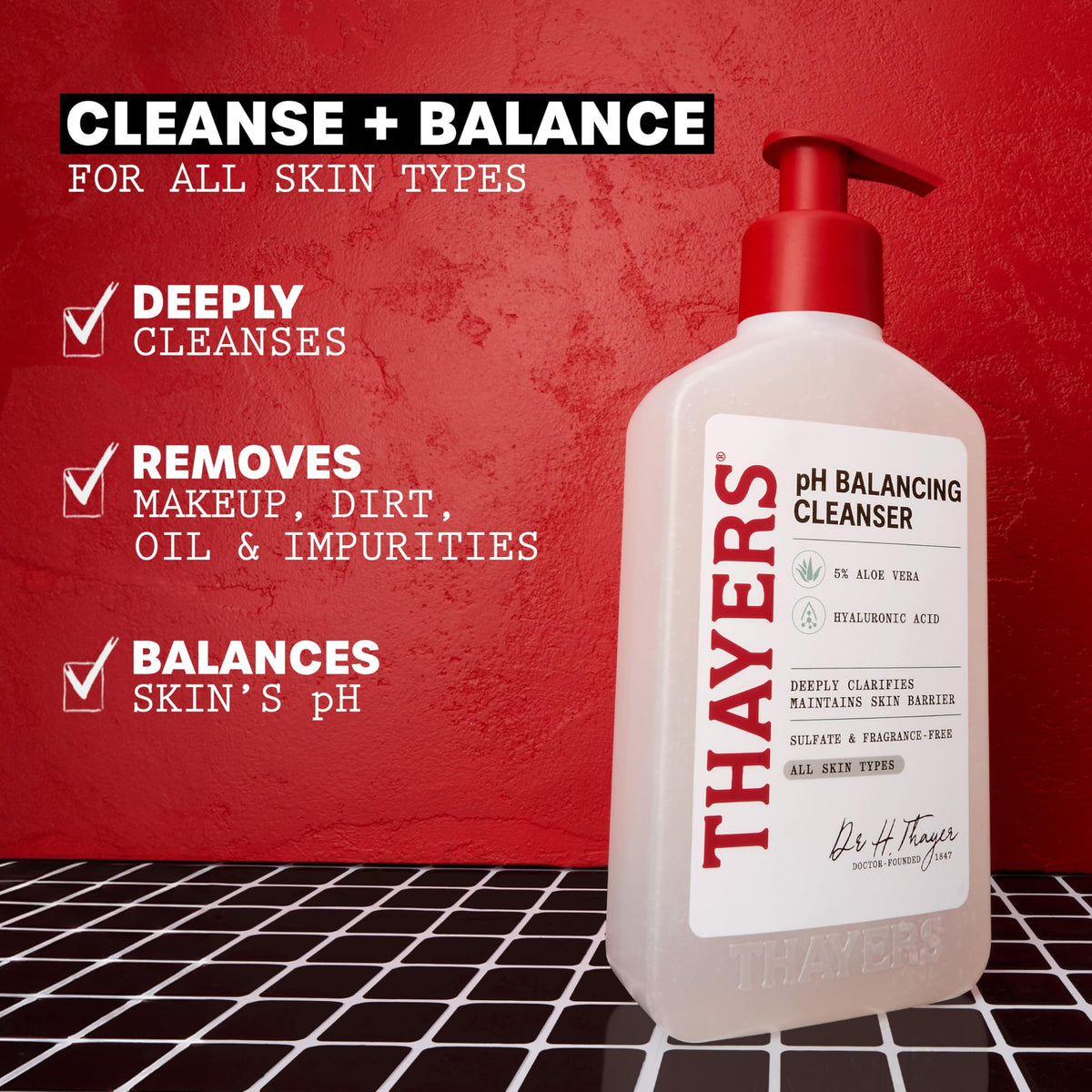 THAYERS foam lather in hand demonstrating soft cleansing and non-drying finish