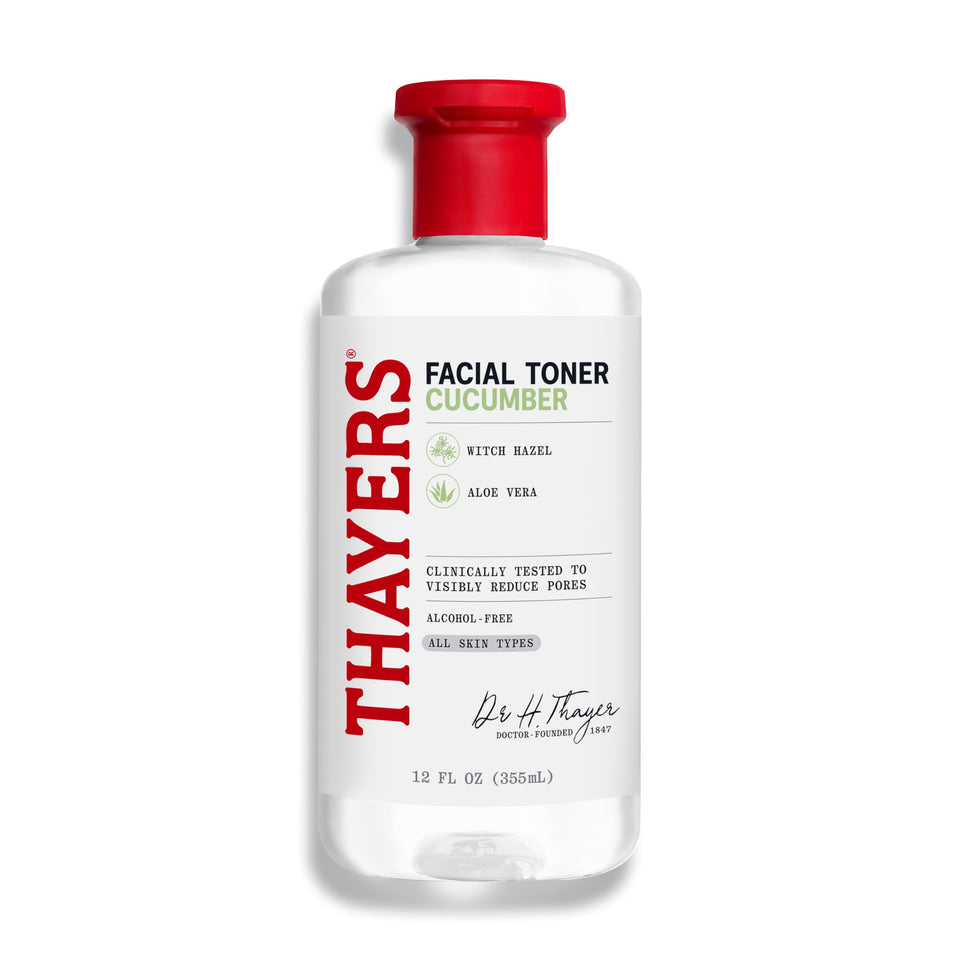 Thayers front packaging showing cucumber toner and calming hydration