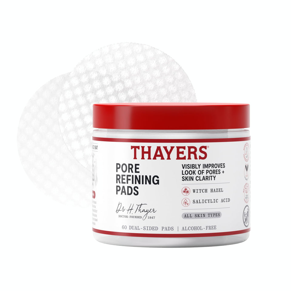 Thayers front packaging showing 60-count pads and benefits