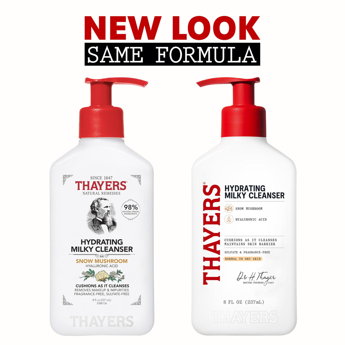 THAYERS milky texture on fingertips showing creamy, hydrating lather benefit