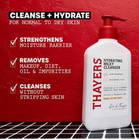 THAYERS product used at sink demonstrating gentle removal of light makeup