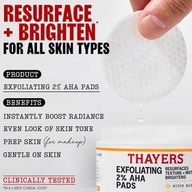 Thayers pad close-up texture displaying embossed exfoliating side benefit