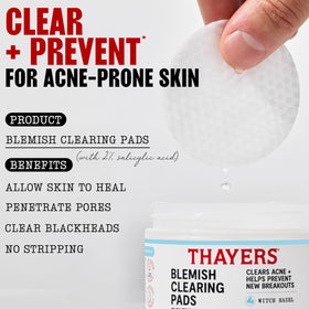 THAYERS open jar top view displaying neatly stacked pre-moistened pads