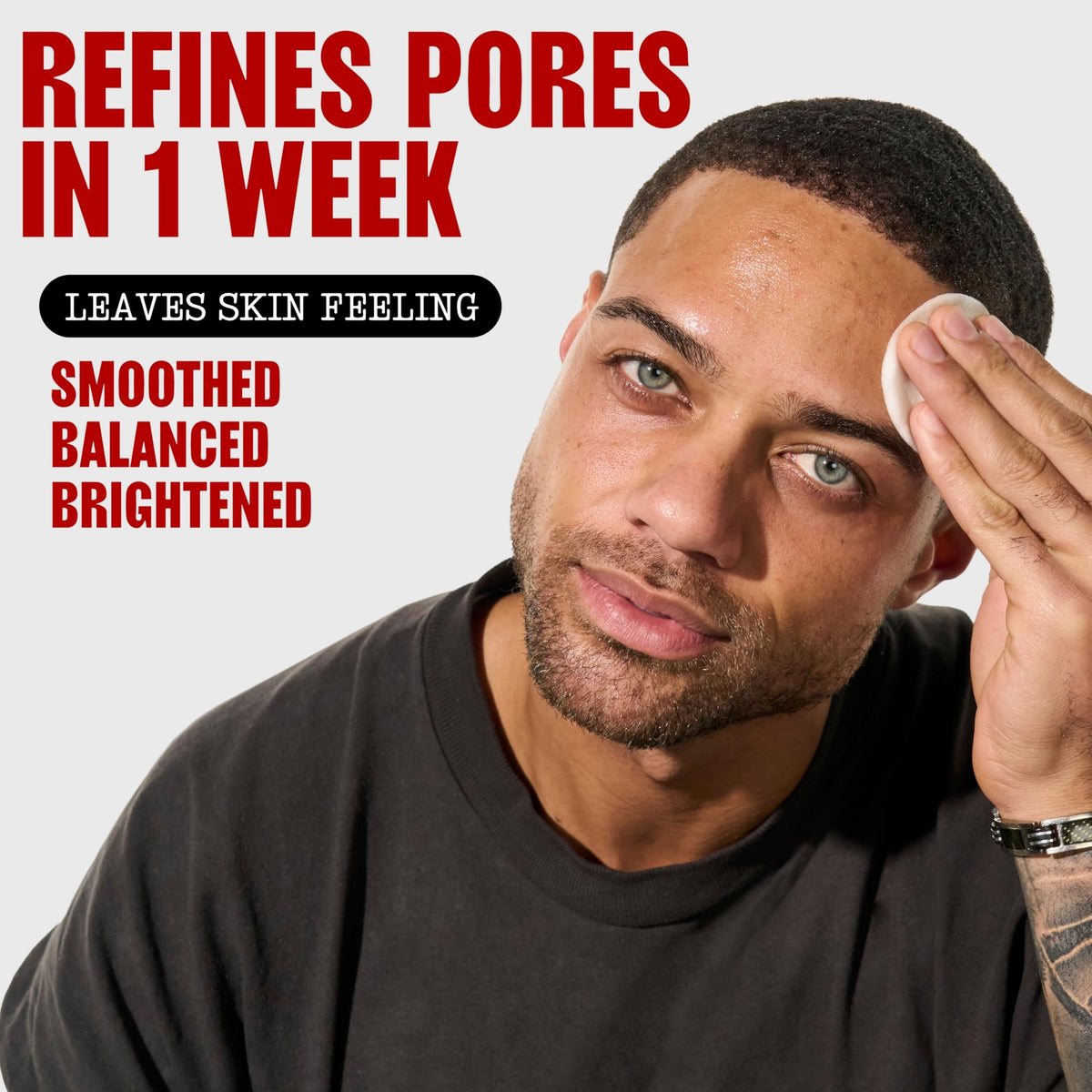 Thayers before and after pore comparison swatch illustrating visible refinement