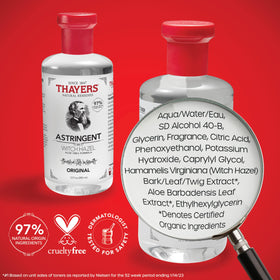 THAYERS liquid on hand for scale and visible lightweight consistency
