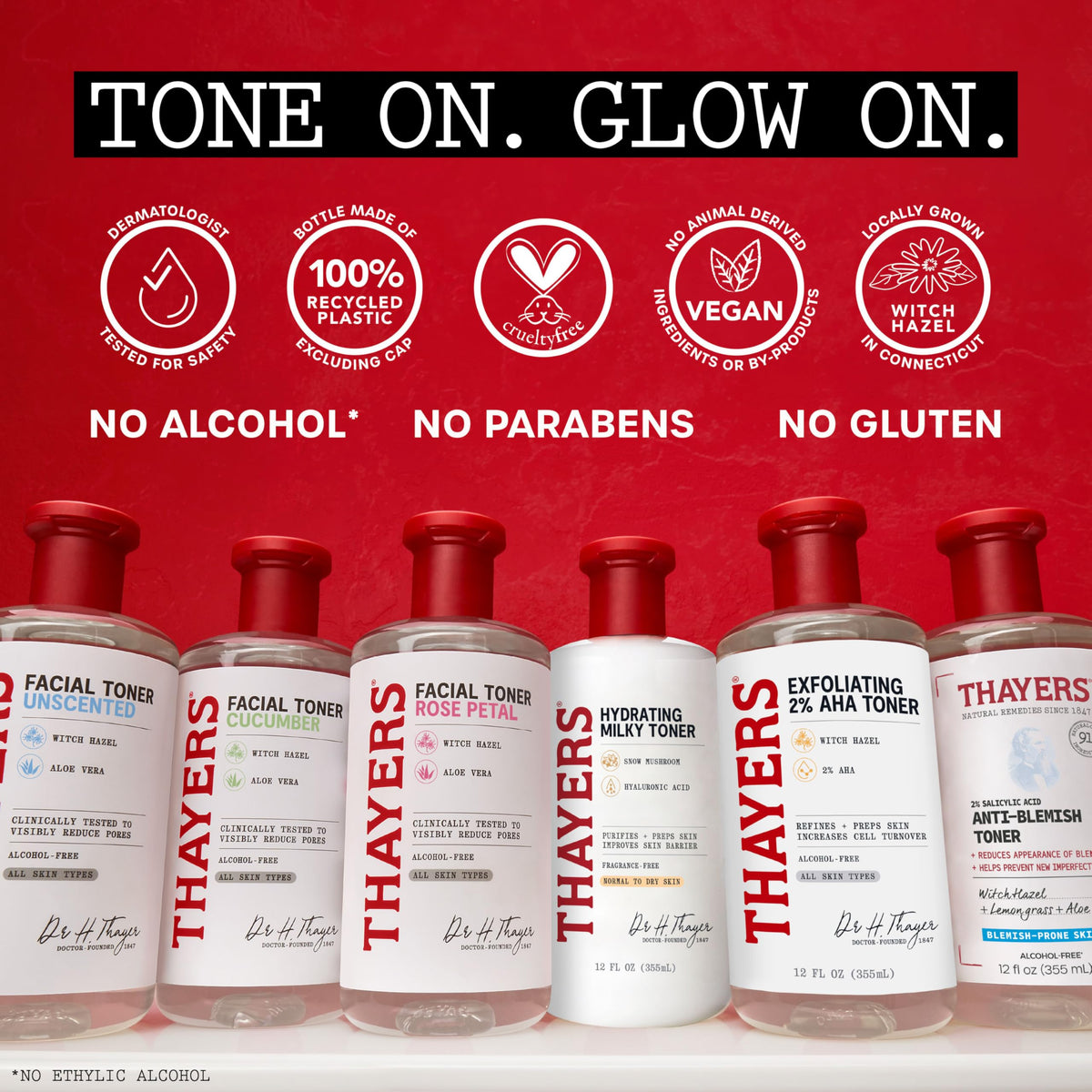 THAYERS bottle in travel pouch illustrating easy on-the-go use