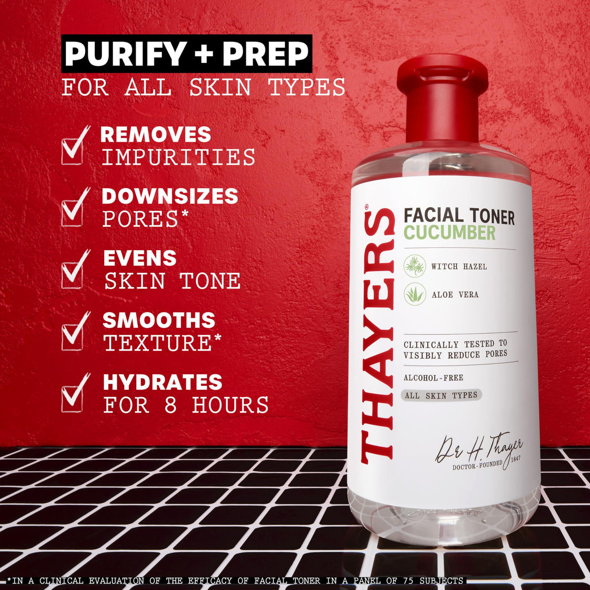 Thayers toner poured onto hand showing lightweight hydrating texture