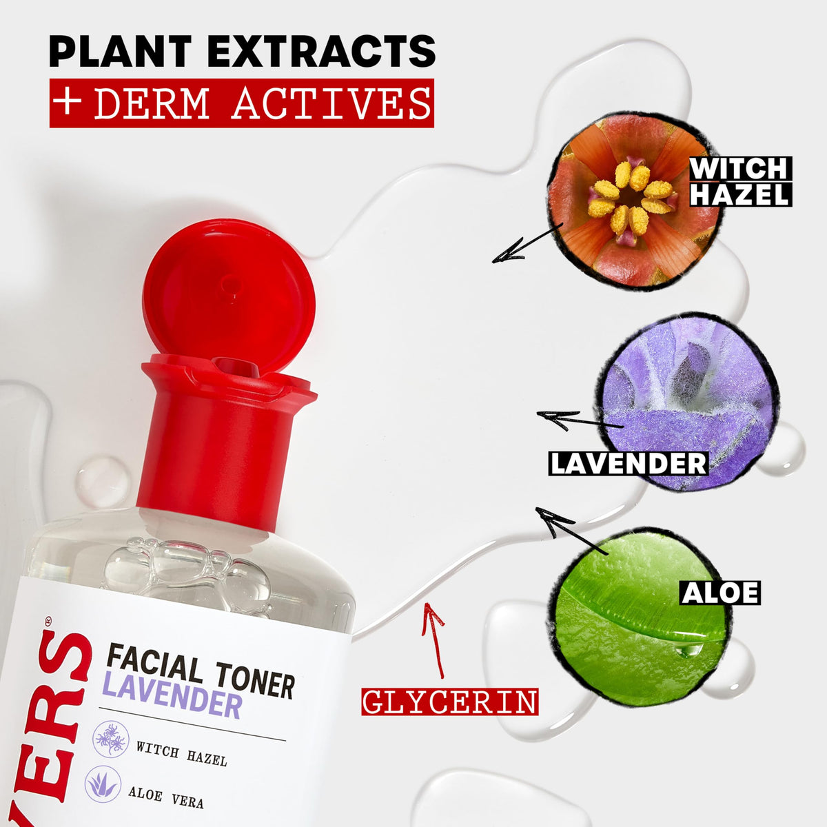 THAYERS toner on cotton pad demonstrating gentle cleansing and prep for skincare benefit