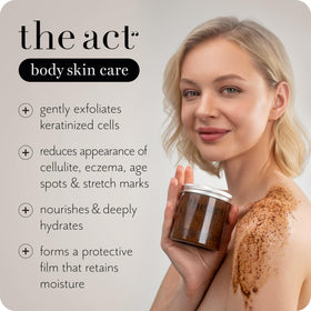 THE ACT scrub being scooped in hand for easy application benefit