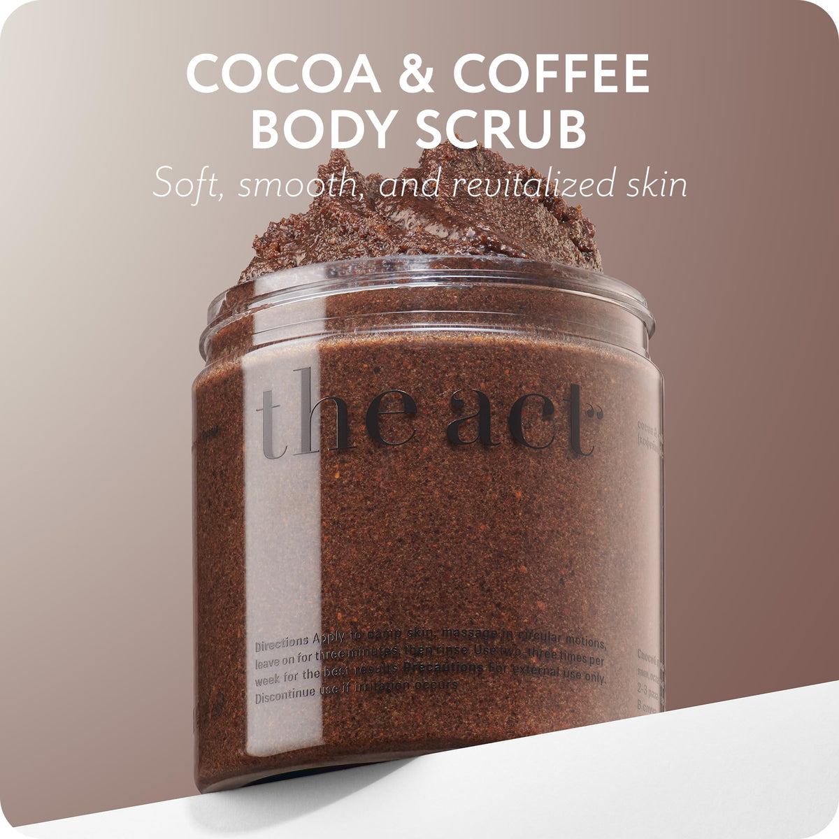 THE ACT close-up of scrub texture highlighting salt and coffee grit