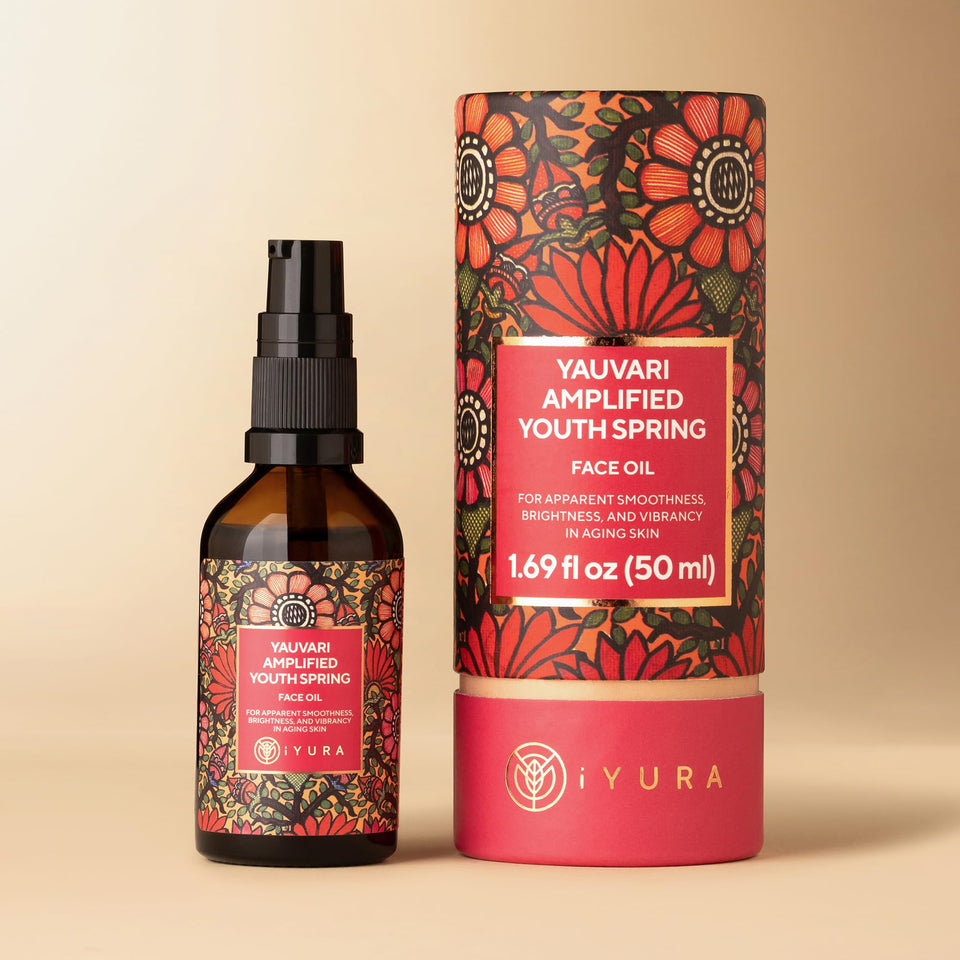 The Ayurveda Experience Yauvari front bottle showing elegant packaging and brand clarity