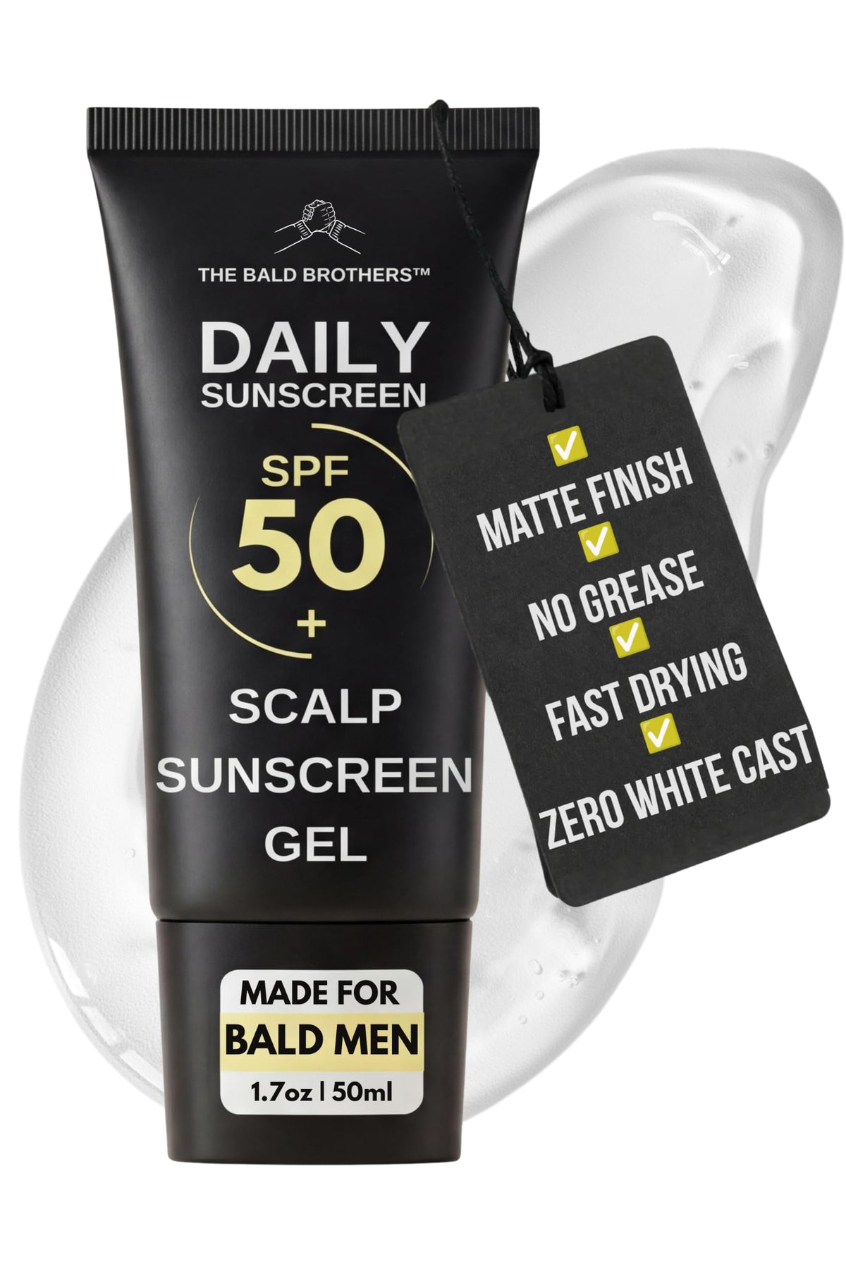 The Bald Brothers front tube showing packaging and compact size benefit