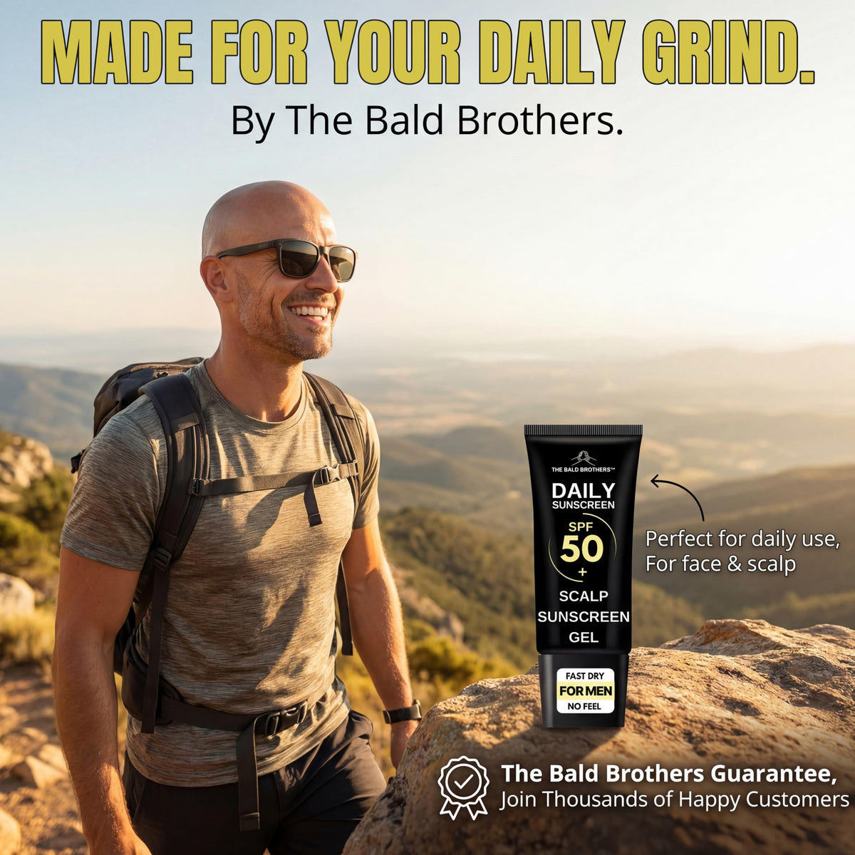 Ingredient list and vegan badge on The Bald Brothers tube underscoring clean formula