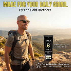 Ingredient list and vegan badge on The Bald Brothers tube underscoring clean formula