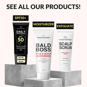 the bald brothers lifestyle grooming bathroom shelf displaying product as part of daily routine