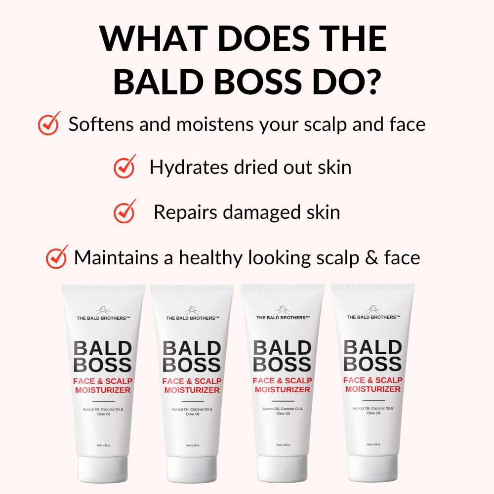 the bald brothers matte finish close-up scalp showing a non-greasy result and natural-looking skin