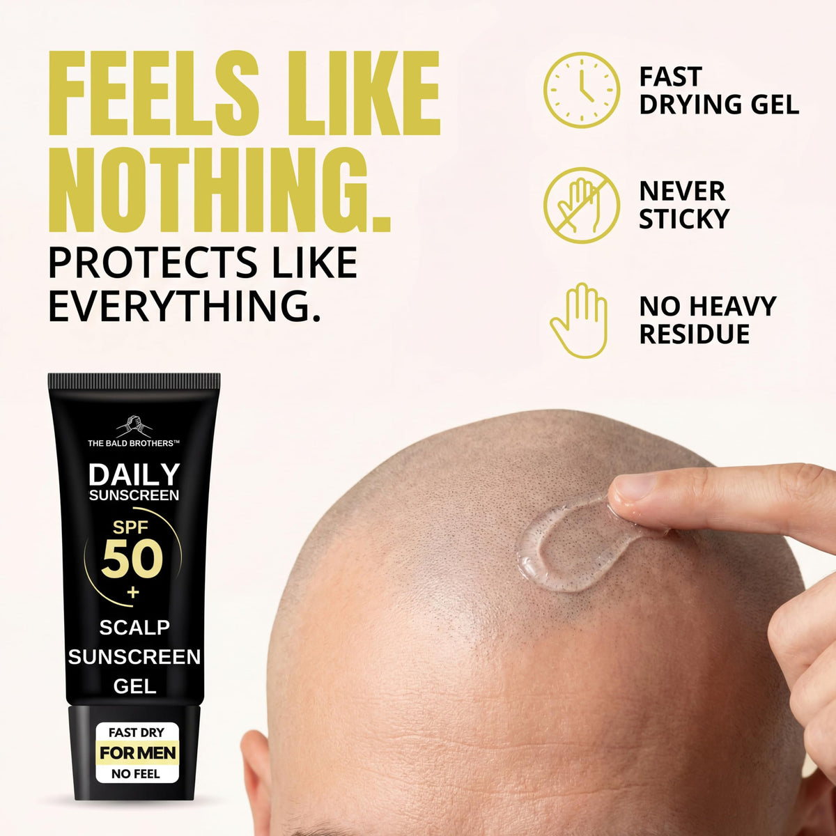 The Bald Brothers gel texture close-up showing fast-dry smoothness
