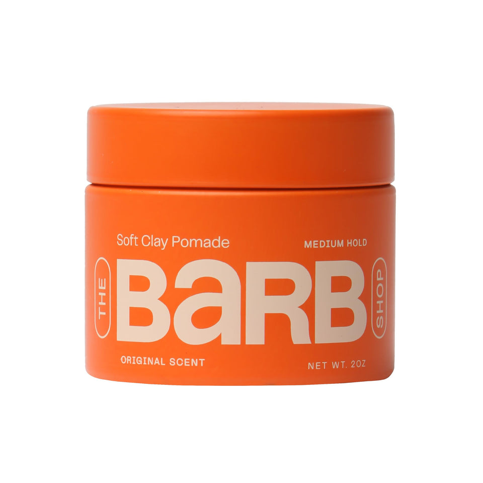 The Barb Shop jar front view showing clean packaging and compact size benefit