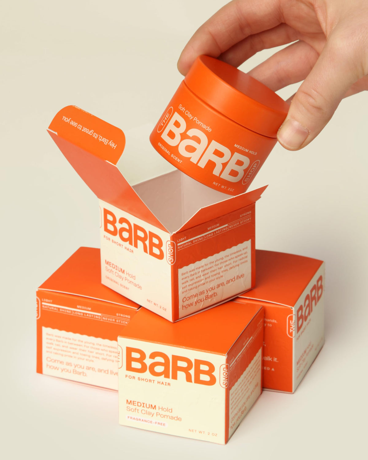 The Barb Shop on bathroom vanity showing daily routine ease and neat storage benefit
