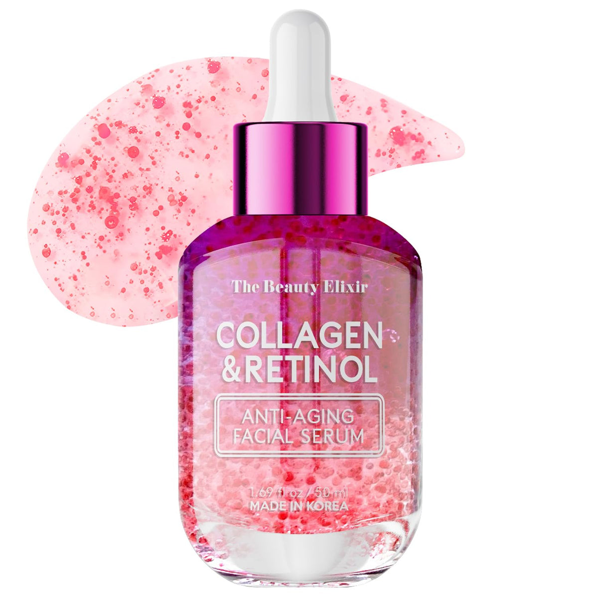 The Beauty Elixir front bottle shot showing elegant packaging and daily use benefit