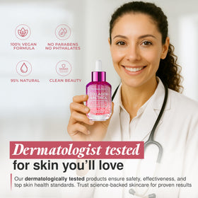The Beauty Elixir styled on bathroom vanity suggesting effortless skincare routine benefit